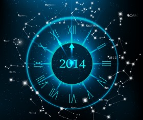 2014 New Year Clock Background set 04