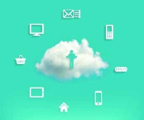 Cloud storage background vector 03