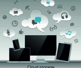 Cloud storage design elements vector 03