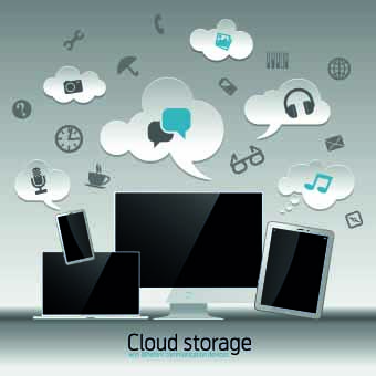 Cloud storage design elements vector 03