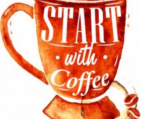 Coffee elements illustration vector 03