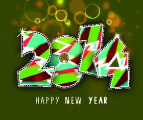 Colored 2014 design vector background set 03