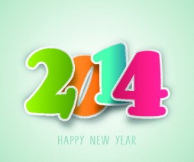 Colored 2014 design vector background set 05