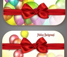 Colorful balloons Holiday cards vector