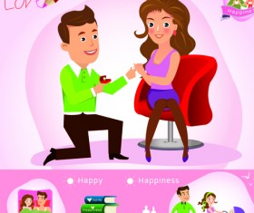 Couples and business infographics vector 03