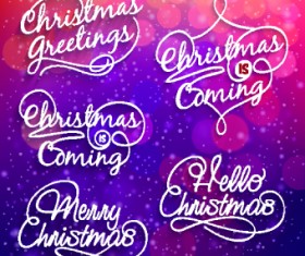 Creative Christmas text logos vector
