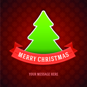 Cute Christmas tree backgrounds vector 02