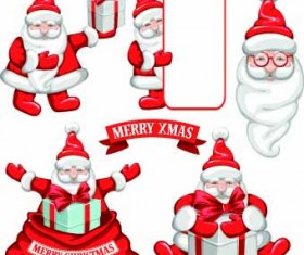 Cute Santa sale labels vector 01