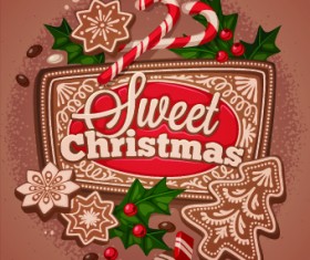 Cute Sweet Christmas cards vector