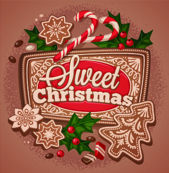 Cute Sweet Christmas cards vector - Vector Card free download