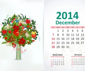 December 2014 Calendar vector