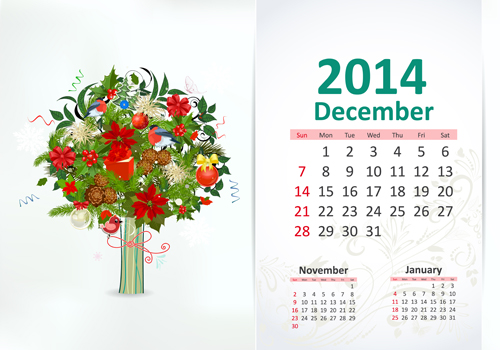 December 2014 Calendar vector