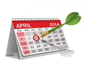 2014 Desk calendar design template vector 03