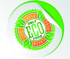 Eco food labels vector set 01