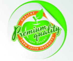 Eco food labels vector set 02