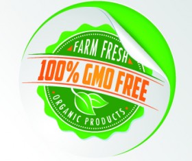 Eco food labels vector set 03