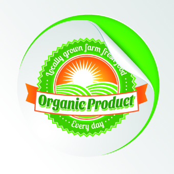 Eco food labels vector set 04