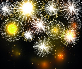 Beautiful Fireworks design vector background 01