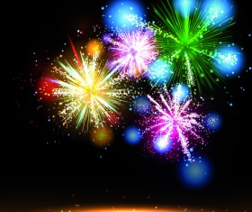 Multicolor Fireworks holiday vector 01