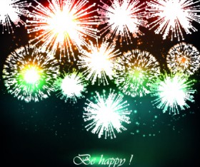 Beautiful Fireworks design vector background 02