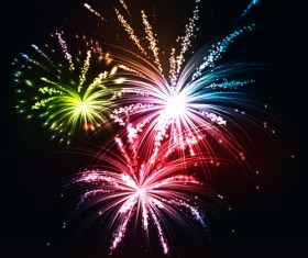 Multicolor Fireworks holiday vector 03