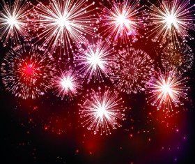 Beautiful Fireworks design vector background 04