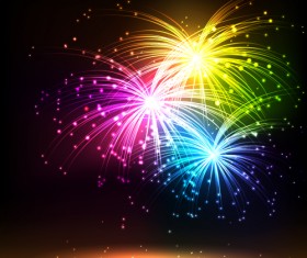 Multicolor Fireworks holiday vector 04