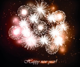 Beautiful Fireworks design vector background 05
