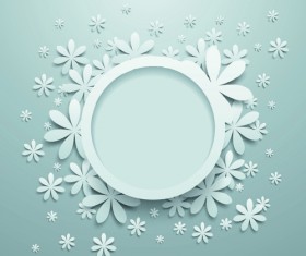 White Paper Flower vector 01