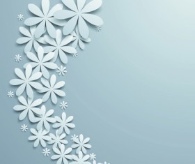 White Paper Flower vector 04