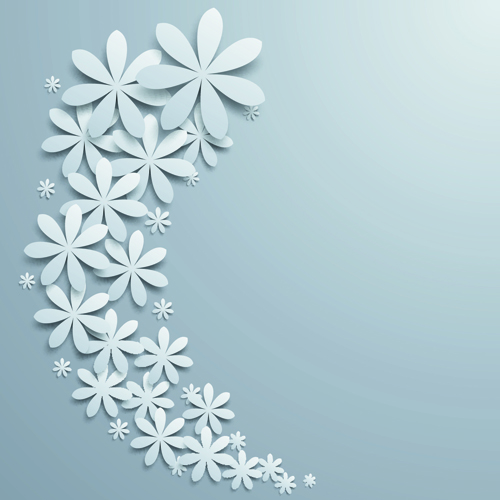 White Paper Flower vector 04 free download