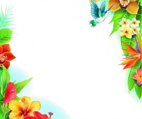 Beautiful flowers and butterflies vector background 04
