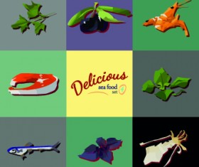 Different Food Objects Vector 04