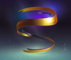 Golden Ribbon vector background