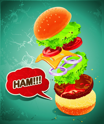 Hamburger poster design vector