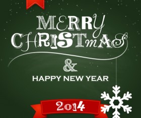 Hand drawn 2014 christmas new year background vector