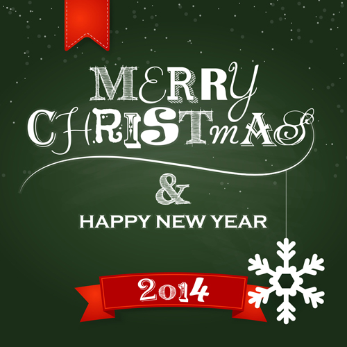 Hand drawn 2014 christmas new year background vector