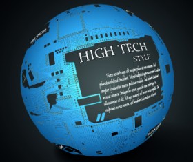 Earth with High tech background vector 01
