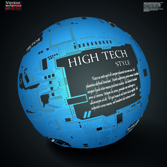 Earth with High tech background vector 01