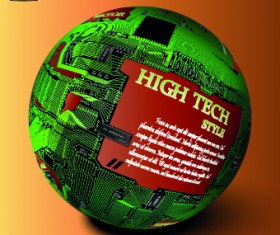 Earth with High tech background vector 03