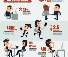 Infographics and people design vector 01