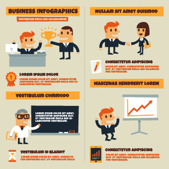 Infographics and people design vector 02