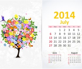 July 2014 Calendar vector
