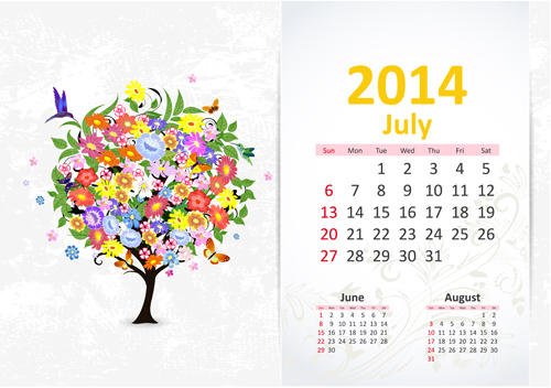 July 2014 Calendar vector