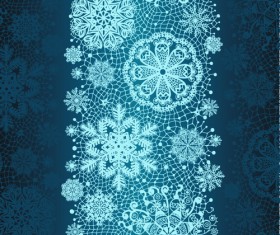 Christmas Snowflake Lace vector set 01