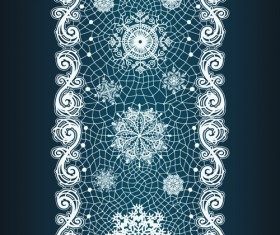 Christmas Snowflake Lace vector set 02