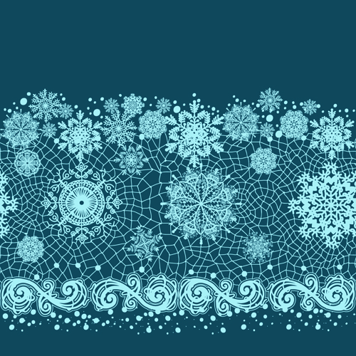 Christmas Snowflake Lace vector set 03
