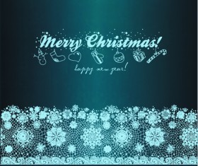 Christmas Snowflake Lace vector set 04