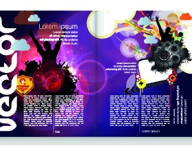 Music Party Magazine cover vector 02