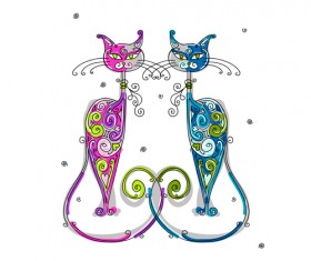 Amusing Christmas cats vector graphics 03